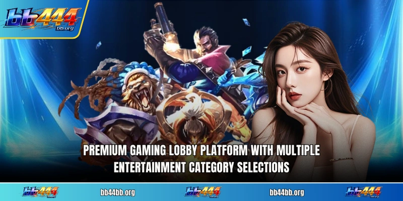 Premium gaming lobby platform with multiple entertainment category selections