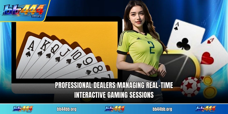 Professional dealers managing real-time interactive gaming sessions